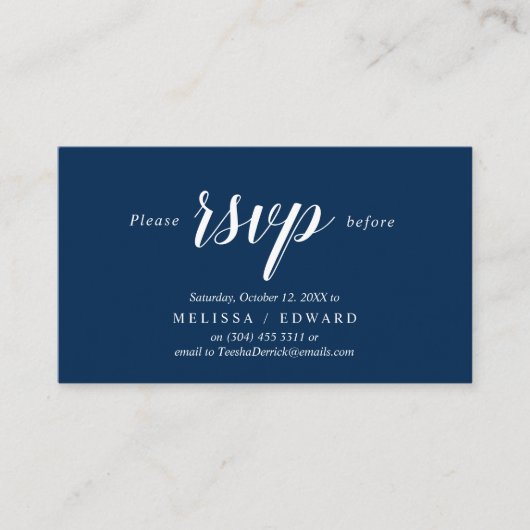 Elegant rustikal, Navy Blue, UAWG response, Antwor Begleitkarte (Vorderseite)