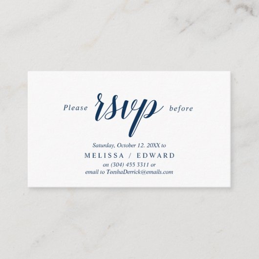 Elegant rustikal, Navy Blue, UAWG response, Antwor Begleitkarte (Vorderseite)