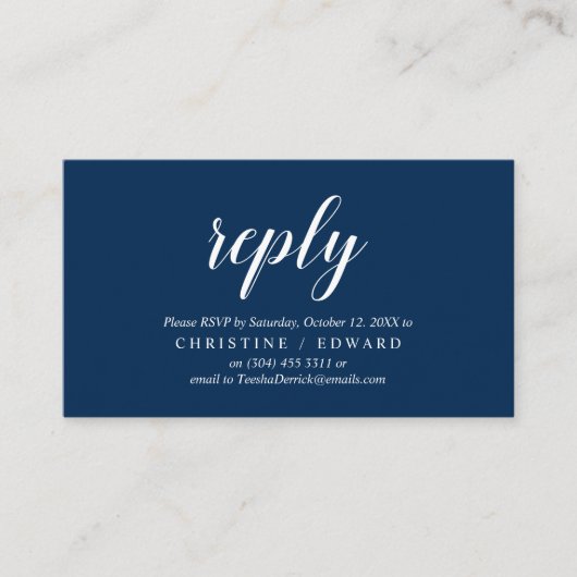 Elegant rustikal, Navy Blue, UAWG response, Antwor Begleitkarte (Vorderseite)