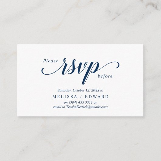 Elegant rustikal, Navy Blue, UAWG response, Antwor Begleitkarte (Vorderseite)