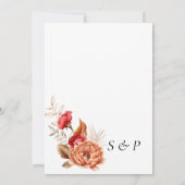 Elegant Rustikal Neutral Boho Floral Einladung (Rückseite)