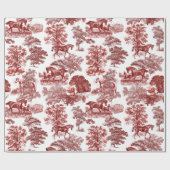 Elegant Rustikal Rote Pferde Land Toile Geschenkpapier (Flach)