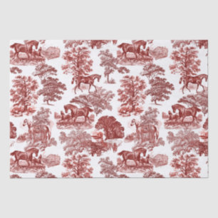 Elegant Rustikal Rote Pferde Land Toile Seidenpapier