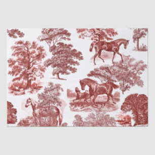 Elegant Rustikal Rote Pferde Land Toile Seidenpapier