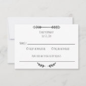 Elegant rustikal schlicht Schwarz & Weiß Minimalis RSVP Karte (Vorderseite)