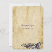 Elegant, rustikal, Weinbergshochzeit Einladung (Rückseite)