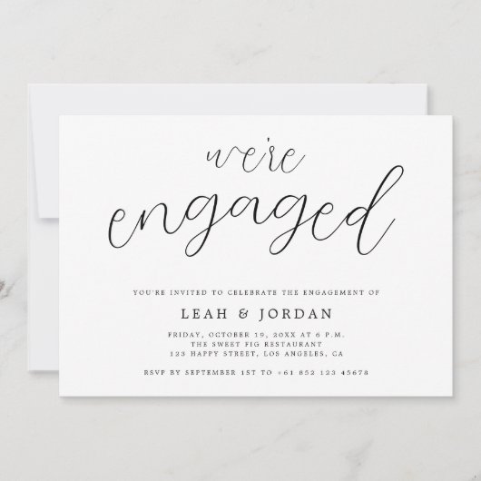 Elegant rustikal Wir sind Verlobte Engagement Part Einladung (Vorderseite)