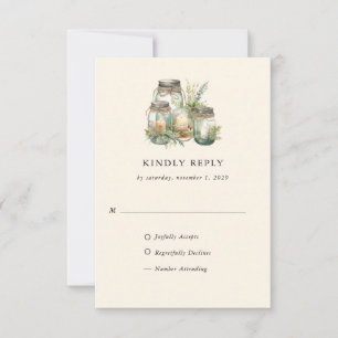 Elegant rustikale Aquarell-Landschaftsscheune RSVP Karte