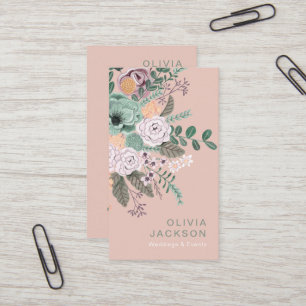 Elegant rustikale Blüten  Visitenkarte