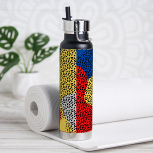 Elegant Rustikale Farbige Punkte Trinkflasche