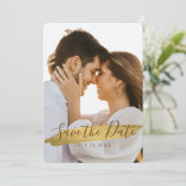 Elegant Rustikale Goldene Save-The-Date-Karte mit Save The Date (Stehend Vorderseite)