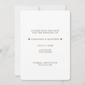Elegant Rustikale Goldene Save-The-Date-Karte mit Save The Date (Rückseite)