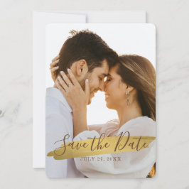 Elegant Rustikale Goldene Save-The-Date-Karte mit  Save The Date