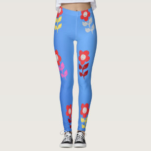 Elegant rustikale natürliche Blaue Himmel Und Flor Leggings