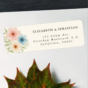 Elegant rustikale Wasserfarbe Blau Beige & Rosa Bl