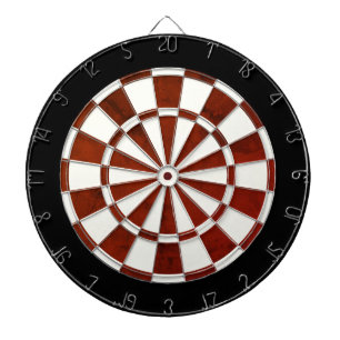 Elegant Rustikales Braun, Weiß und Schwarzer Rand Dartscheibe