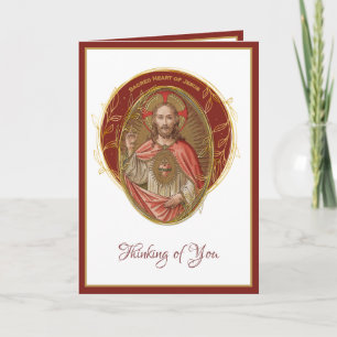 Elegant Sacred Heart Jesus Freundschaft Karte
