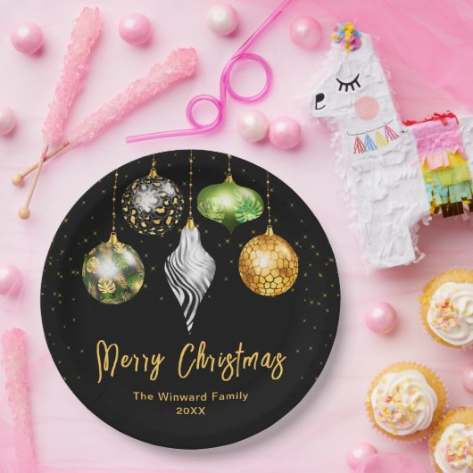 Elegant Safari Theme Ornament Christmas Pappteller (Party)