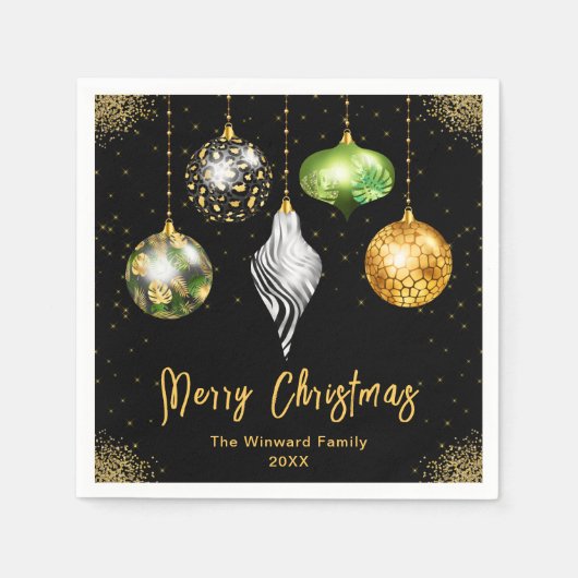 Elegant Safari Theme Ornament Christmas Serviette (Vorderseite)