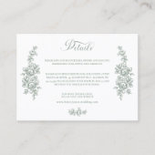Elegant Sage Baroque Roses Wedding Begleitkarte (Vorderseite)