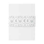 Elegant Sage Baroque Roses Wedding Einladungsbanderole (Rückseitenbeispiel)