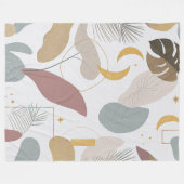 Elegant Sage & Blush Abstract Botanical Throw Blan Fleecedecke (Vorderseite (Horizontal))