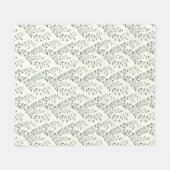 Elegant Sage Cream Minimalist Boho Floral Pattern Fleecedecke (Vorderseite (Horizontal))