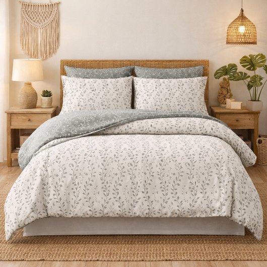 Elegant Sage Cream Minimalist Boho Floral Pattern Kissenbezug