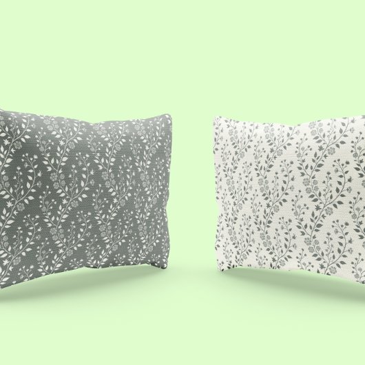 Elegant Sage Cream Minimalist Boho Floral Pattern Kissenbezug