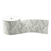 Elegant Sage Cream Minimalist Boho Floral Pattern Ripsband (Spule)