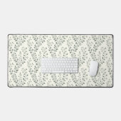 Elegant Sage Cream Minimalist Boho Floral Pattern Schreibtischunterlage (Tastatur & Maus)