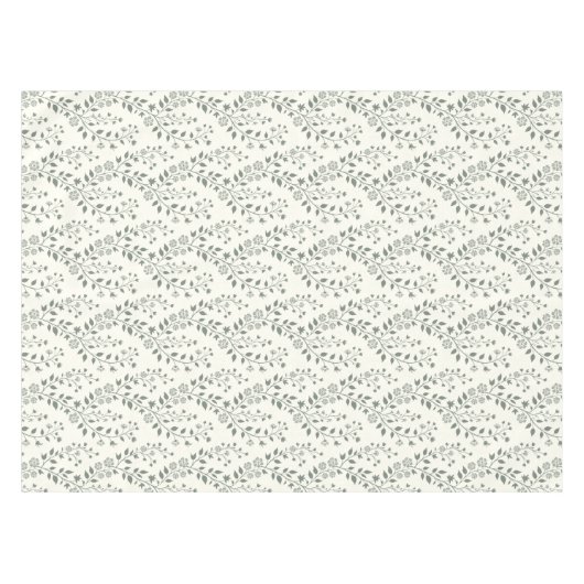 Elegant Sage Cream Minimalist Boho Floral Pattern Tischdecke (Vorderseite (Horizontal))