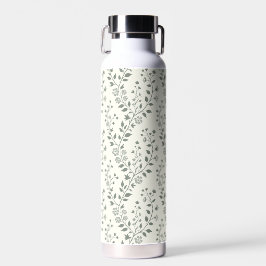 Elegant Sage Cream Minimalist Boho Floral Pattern Trinkflasche
