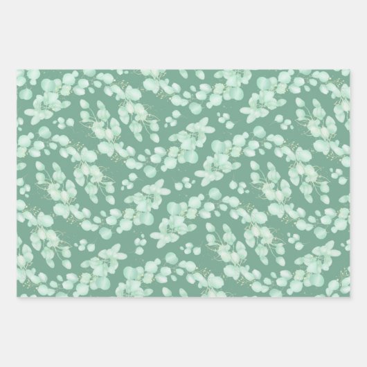 Elegant Sage Eucalyptus Geschenkpapier Set (Vorderseite 3)