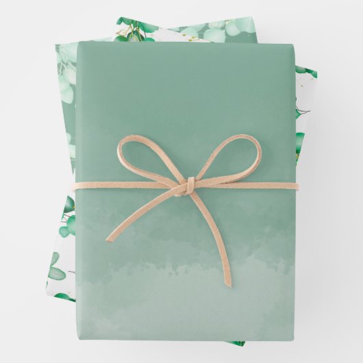 Elegant Sage Eucalyptus Geschenkpapier Set (Beispiel)