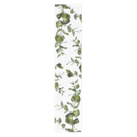 Elegant Sage Eukalyptus Greenery Table Runner Kurzer Tischläufer (Vorderseite)