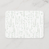 Elegant Sage Floral Baby Shower Diaper Raffle Begleitkarte (Rückseite)