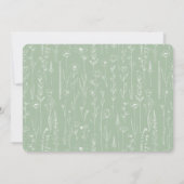 Elegant Sage Floral Baby Shower Typography Einladung (Rückseite)