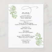 Elegant Sage Floral Modern Script Wedding Menu (Vorderseite)