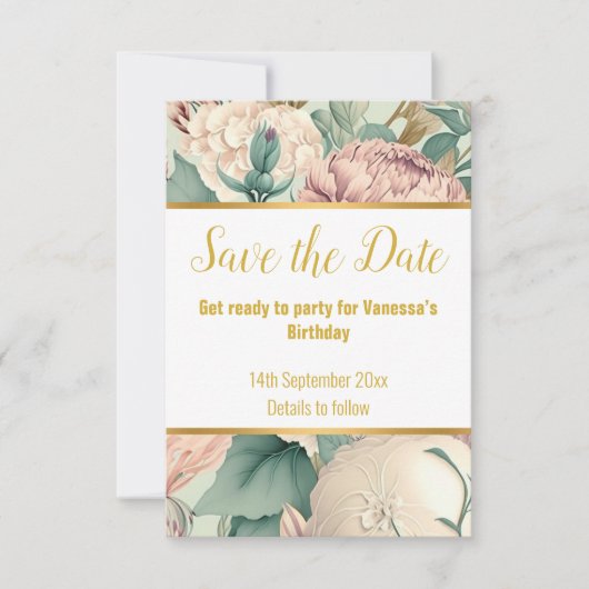 ELEGANT SAGE FLORAL RESPONY RSVP CARD (Vorderseite)