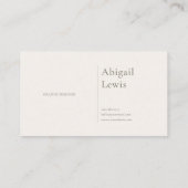 Elegant Sage Forest Gold Frame White Floral Visitenkarte (Rückseite)