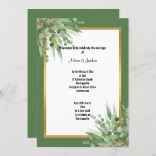 ELEGANT SAGE GOLD EUCALYPTUS WEDING INVITATION EINLADUNG
