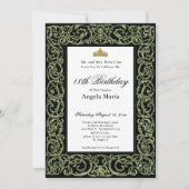 Elegant Sage green 18th Birthday Debut Einladung (Vorderseite)