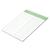 Elegant Sage Green 8.5x11 Two Column Checklist Notizblock (angewinkelt)