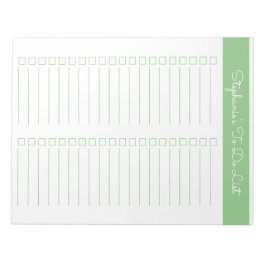 Elegant Sage Green 8.5x11 Two Column Checklist Notizblock