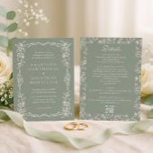 Elegant Sage Green All in One Wedding Einladung