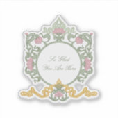 Elegant Sage Green and Gold Art Nouveau Aufkleber (Vorderseite)