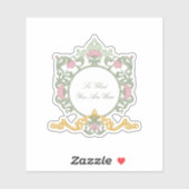 Elegant Sage Green and Gold Art Nouveau Aufkleber (Blatt)