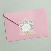 Elegant Sage Green and Gold Art Nouveau Aufkleber