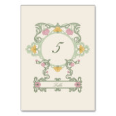Elegant Sage Green and Gold Art Nouveau Tischnummer (Rückseite)